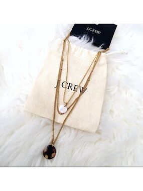 J. Crew Three Layer Tortoise Necklace